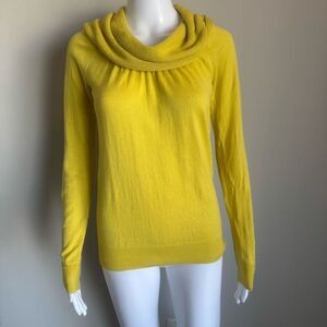 The Limited Cowl Neck Knit Top Yellow Size M